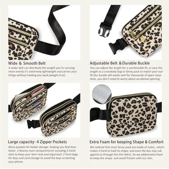 Fanny Packs for Women with Adjustable Strap Animal Print - Picture 4 of 5